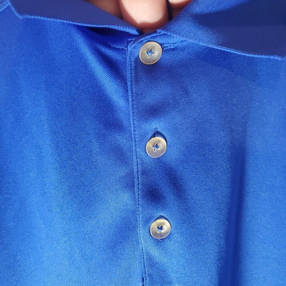 Nike Medium Polo Shirt Mens Blue Dri-FIT Short Sleeve Golf Athletic Sportswear - Picture 3 of 7